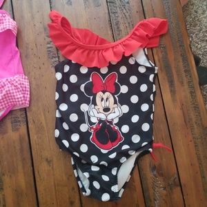 4T Girl Bathing Suits (Lot of 4) and 1 Swim Robe